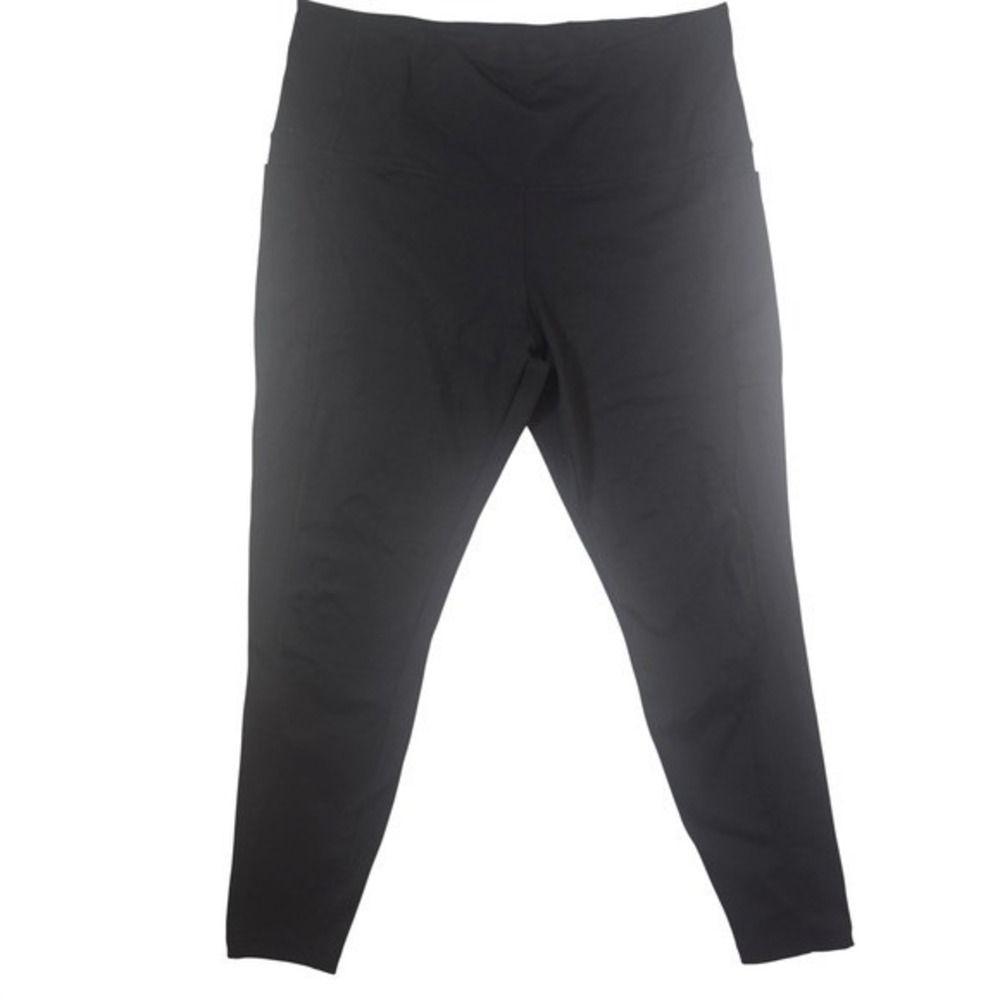 Danskin Womens Black High Waisted Active Leggings with Side Pockets XL‎